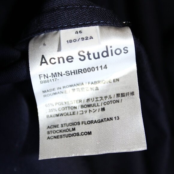 BNWT AW19 ACNE STUDIOS OVERSIZED NAVY SHIRT JACKET 46 - Picture 12 of 13